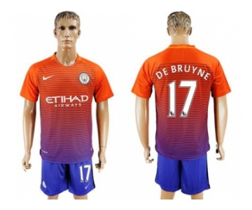 Manchester City #17 De Bruyne Sec Away Soccer Club Jersey