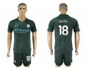 Manchester City #18 Delph Sec Away Soccer Club Jersey