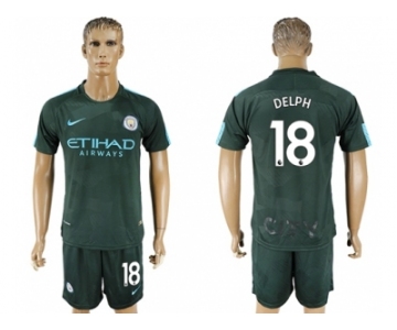 Manchester City #18 Delph Sec Away Soccer Club Jersey