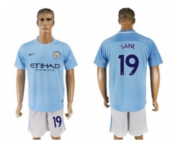 Manchester City #19 Sane Home Soccer Club Jersey