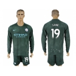 Manchester City #19 Sane Sec Away Long Sleeves Soccer Club Jersey