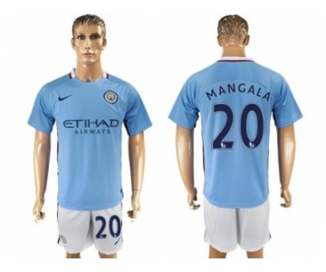 Manchester City #20 Mangala Home Soccer Club Jersey