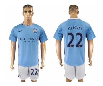 Manchester City #22 Clichy Home Soccer Club Jersey1