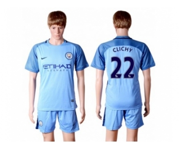 Manchester City #22 Clichy Home Soccer Club Jersey2