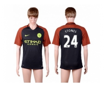 Manchester City #24 Stones Away Soccer Club Jersey1