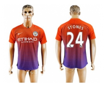 Manchester City #24 Stones Sec Away Soccer Club Jersey1