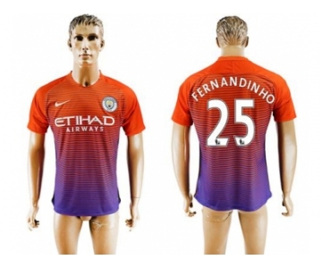 Manchester City #25 Fernandinho Sec Away Soccer Club Jersey1