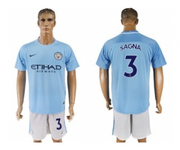 Manchester City #3 Sagna Home Soccer Club Jersey