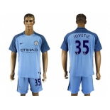 Manchester City #35 Jovetic Home Soccer Club Jersey