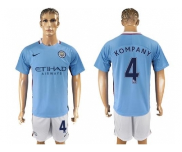 Manchester City #4 Kompany Home Soccer Club Jersey1