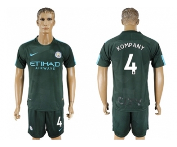 Manchester City #4 Kompany Sec Away Soccer Club Jersey