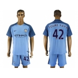 Manchester City #42 Toure Yaya Home Soccer Club Jersey3