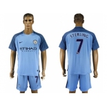 Manchester City #7 Sterling Home Soccer Club Jersey3