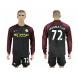 Manchester City #72 Iheanacho Away Long Sleeves Soccer Club Jersey