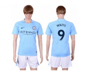 Manchester City #9 Nolito Home Soccer Club Jersey