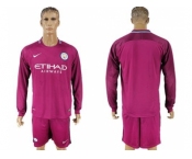 Manchester City Blank Away Long Sleeves Soccer Club Jersey