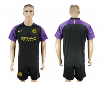 Manchester City Blank Black Goalkeeper Soccer Club Jersey