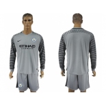 Manchester City Blank Grey Goalkeeper Long Sleeves Soccer Club Jersey