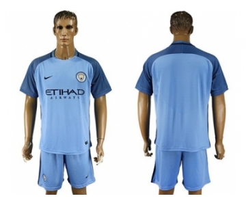 Manchester City Blank Home Soccer Club Jersey3