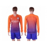 Manchester City Blank Sec Away Long Sleeves Soccer Club Jersey