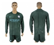 Manchester City Blank Sec Away Long Sleeves Soccer Club Jersey