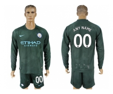 Manchester City Personalized Sec Away Long Sleeves Soccer Club Jersey