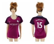 Women Manchester City #15 Mangala Away Soccer Club Jersey