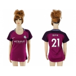 Women Manchester City #21 Silva Away Soccer Club Jersey