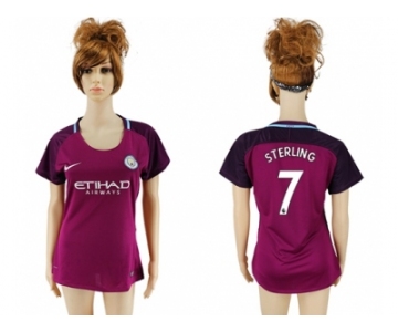 Women Manchester City #7 Sterling Away Soccer Club Jersey