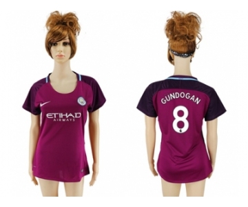 Women Manchester City #8 Gundogan Away Soccer Club Jersey