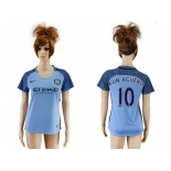 Women's Manchester City #10 Kun Aguero Home Soccer Club Jersey1