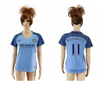 Women's Manchester City #11 Kolarov Home Soccer Club Jersey