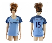 Women's Manchester City #15 J.Navas Home Soccer Club Jersey