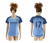 Women's Manchester City #17 De Bruyne Home Soccer Club Jersey1