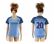 Women's Manchester City #20 Mangala Home Soccer Club Jersey