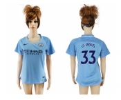 Women's Manchester City #33 G.Jesus Home Soccer Club Jersey