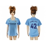 Women's Manchester City #42 Toure Yaya Home Soccer Club Jersey