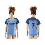 Women's Manchester City #7 Sterling Home Soccer Club Jersey1