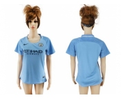 Women's Manchester City Blank Home Soccer Club Jersey