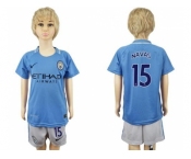 Manchester City #15 Navas Home Kid Soccer Club Jersey