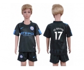 Manchester City #17 De Bruyne Sec Away Kid Soccer Club Jersey