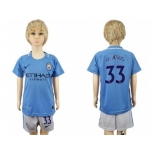 Manchester City #33 G.Jesus Home Kid Soccer Club Jersey