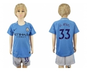 Manchester City #33 G.Jesus Home Kid Soccer Club Jersey