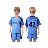 Manchester City #42 Toure YAYA Home Kid Soccer Club Jersey1