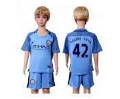 Manchester City #42 Toure YAYA Home Kid Soccer Club Jersey1