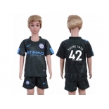 Manchester City #42 Toure YAYA Sec Away Kid Soccer Club Jersey