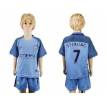 Manchester City #7 Sterling Home Kid Soccer Club Jersey1