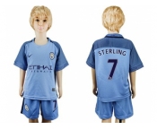 Manchester City #7 Sterling Home Kid Soccer Club Jersey1