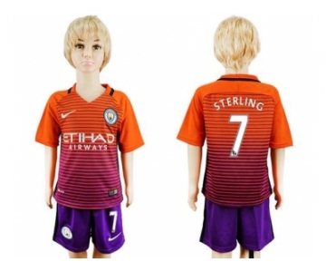 Manchester City #7 Sterling Sec Away Kid Soccer Club Jersey