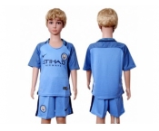 Manchester City Blank Home Kid Soccer Club Jersey1